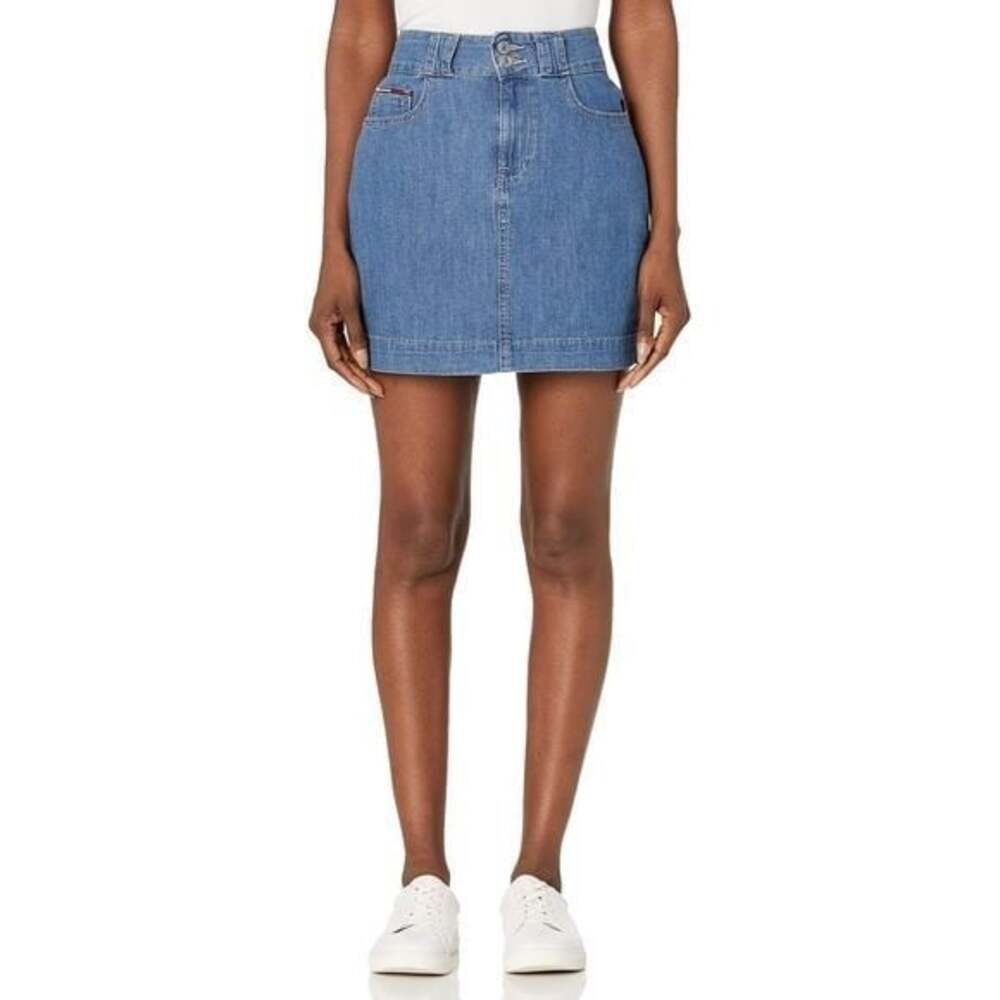 NWT Tommy Hilfiger Women's Mini Jean Skirt Size 25 Zuri Wash Blue Denim